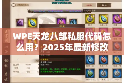 WPE天龙八部私服代码怎么用？2025年最新修改教程实测