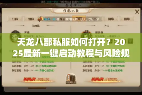 天龙八部私服如何打开？2025最新一键启动教程与风险规避指南