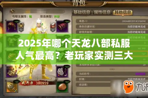 2025年哪个天龙八部私服人气最高？老玩家实测三大爆服推荐