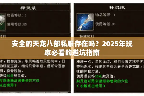 安全的天龙八部私服存在吗？2025年玩家必看的避坑指南