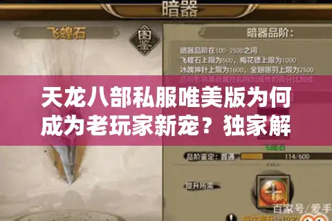 天龙八部私服唯美版为何成为老玩家新宠？独家解析三大核心优势