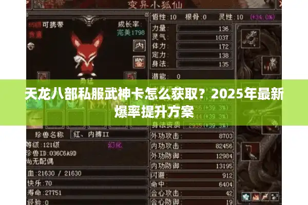 天龙八部私服武神卡怎么获取？2025年最新爆率提升方案
