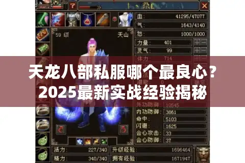 天龙八部私服哪个最良心？2025最新实战经验揭秘