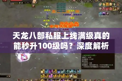 天龙八部私服上线满级真的能秒升100级吗？深度解析2025年私服生态