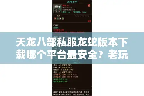 天龙八部私服龙蛇版本下载哪个平台最安全？老玩家实测推荐这3个渠道