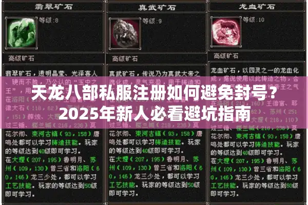 天龙八部私服注册如何避免封号？2025年新人必看避坑指南