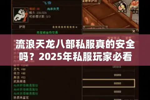 流浪天龙八部私服真的安全吗？2025年私服玩家必看的避坑指南