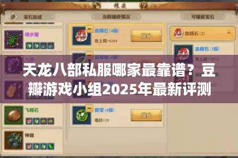 天龙八部私服哪家最靠谱？豆瓣游戏小组2025年最新评测揭秘