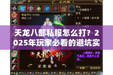 天龙八部私服怎么打？2025年玩家必看的避坑实战指南