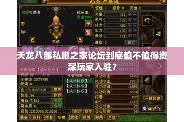 天龙八部私服之家论坛到底值不值得资深玩家入驻？