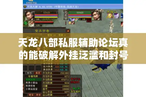 天龙八部私服辅助论坛真的能破解外挂泛滥和封号困局吗？