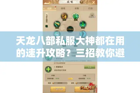 天龙八部私服大神都在用的速升攻略？三招教你避开80%玩家踩过的坑