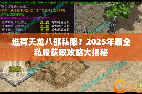 谁有天龙八部私服？2025年最全私服获取攻略大揭秘