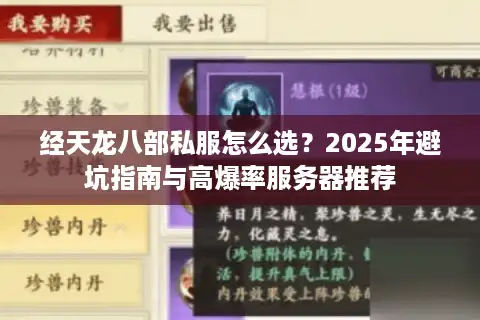 经天龙八部私服怎么选？2025年避坑指南与高爆率服务器推荐