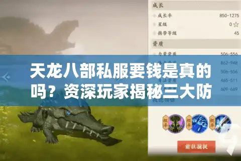 天龙八部私服要钱是真的吗？资深玩家揭秘三大防坑技巧