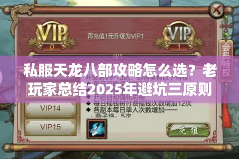 私服天龙八部攻略怎么选？老玩家总结2025年避坑三原则