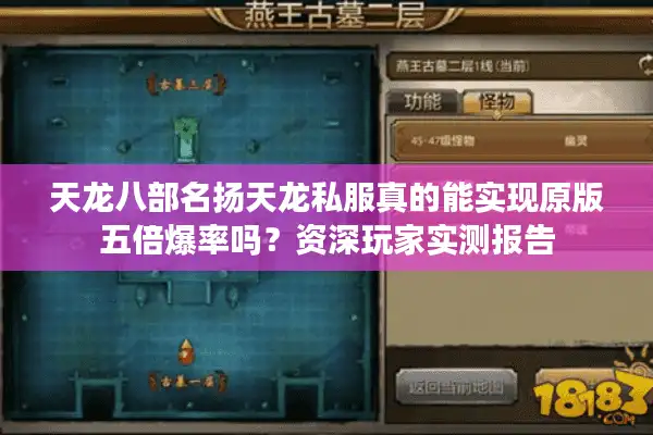 天龙八部名扬天龙私服真的能实现原版五倍爆率吗？资深玩家实测报告