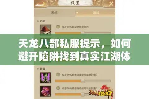 天龙八部私服提示，如何避开陷阱找到真实江湖体验？