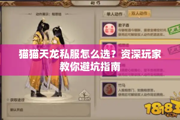 猫猫天龙私服怎么选？资深玩家教你避坑指南
