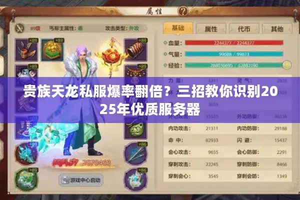 贵族天龙私服爆率翻倍？三招教你识别2025年优质服务器