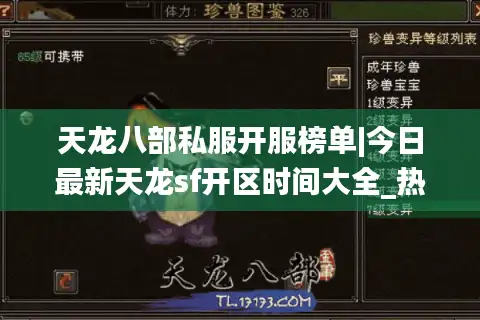 天龙八部私服开服榜单|今日最新天龙sf开区时间大全_热门怀旧公益版本推荐