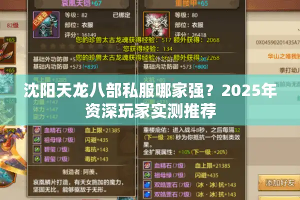 沈阳天龙八部私服哪家强？2025年资深玩家实测推荐