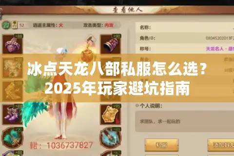 冰点天龙八部私服怎么选？2025年玩家避坑指南