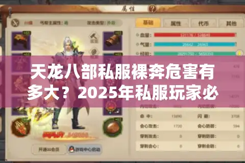 天龙八部私服裸奔危害有多大？2025年私服玩家必看避坑指南