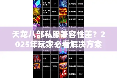 天龙八部私服兼容性差？2025年玩家必看解决方案