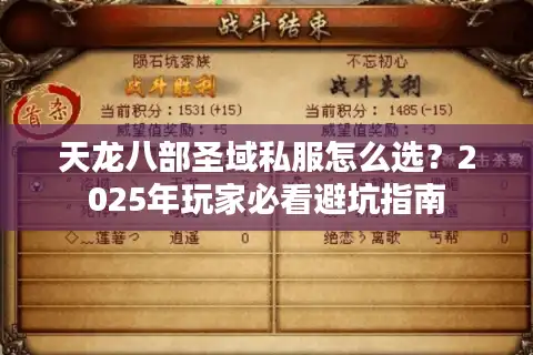 天龙八部圣域私服怎么选？2025年玩家必看避坑指南