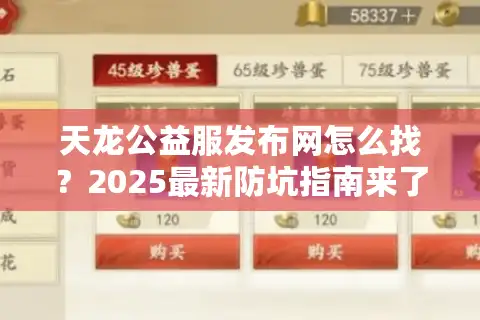 天龙公益服发布网怎么找？2025最新防坑指南来了