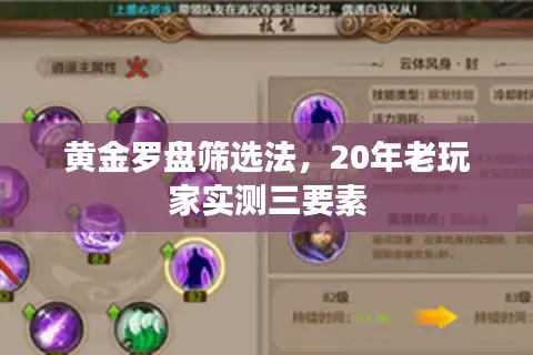 黄金罗盘筛选法，20年老玩家实测三要素
