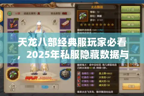 天龙八部经典服玩家必看，2025年私服隐藏数据与避坑路线