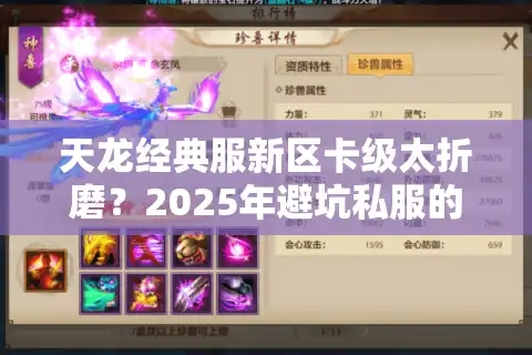 天龙经典服新区卡级太折磨？2025年避坑私服的8个真实筛选指标