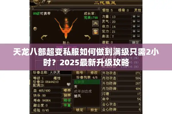 天龙八部超变私服如何做到满级只需2小时？2025最新升级攻略