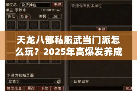 天龙八部私服武当门派怎么玩？2025年高爆发养成攻略