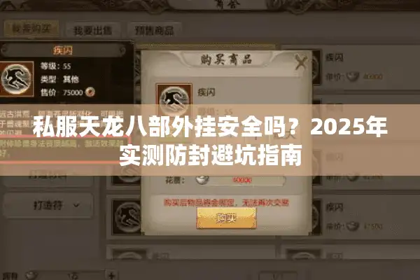 私服天龙八部外挂安全吗？2025年实测防封避坑指南