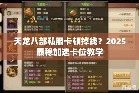 天龙八部私服卡顿掉线？2025最稳加速卡位教学