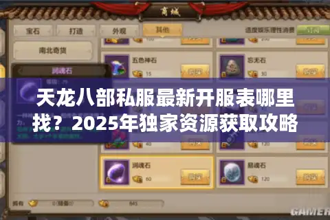 天龙八部私服最新开服表哪里找？2025年独家资源获取攻略