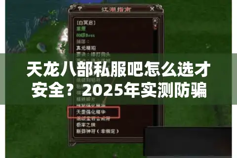 天龙八部私服吧怎么选才安全？2025年实测防骗指南