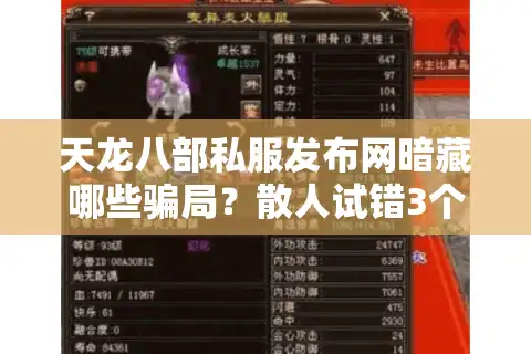 天龙八部私服发布网暗藏哪些骗局？散人试错3个月血泪总结