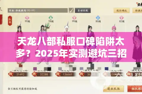 天龙八部私服口碑陷阱太多？2025年实测避坑三招公开
