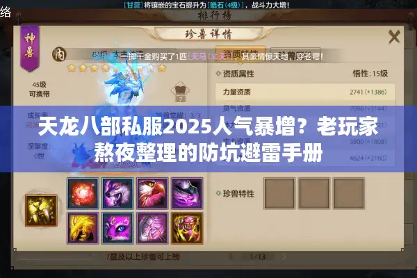 天龙八部私服2025人气暴增？老玩家熬夜整理的防坑避雷手册