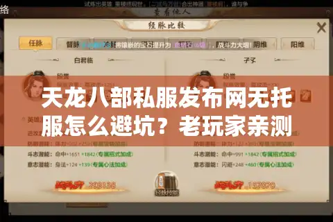 天龙八部私服发布网无托服怎么避坑？老玩家亲测防托防跑路技巧