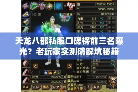 天龙八部私服口碑榜前三名曝光？老玩家实测防踩坑秘籍