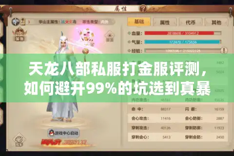 天龙八部私服打金服评测，如何避开99%的坑选到真暴率服？