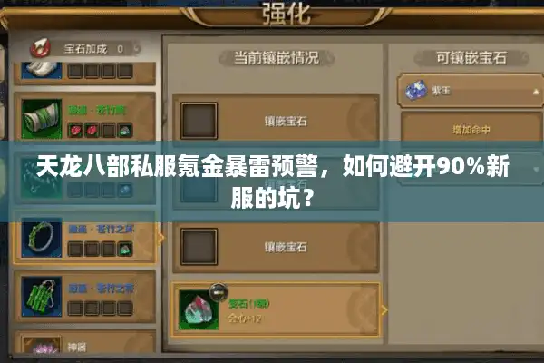 天龙八部私服氪金暴雷预警，如何避开90%新服的坑？