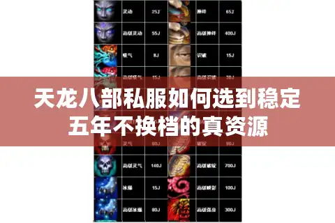 天龙八部私服如何选到稳定五年不换档的真资源