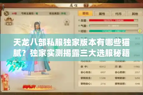 天龙八部私服独家版本有哪些猫腻？独家实测揭露三大选服秘籍