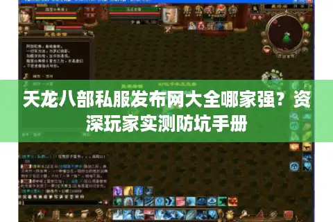 天龙八部私服发布网大全哪家强？资深玩家实测防坑手册